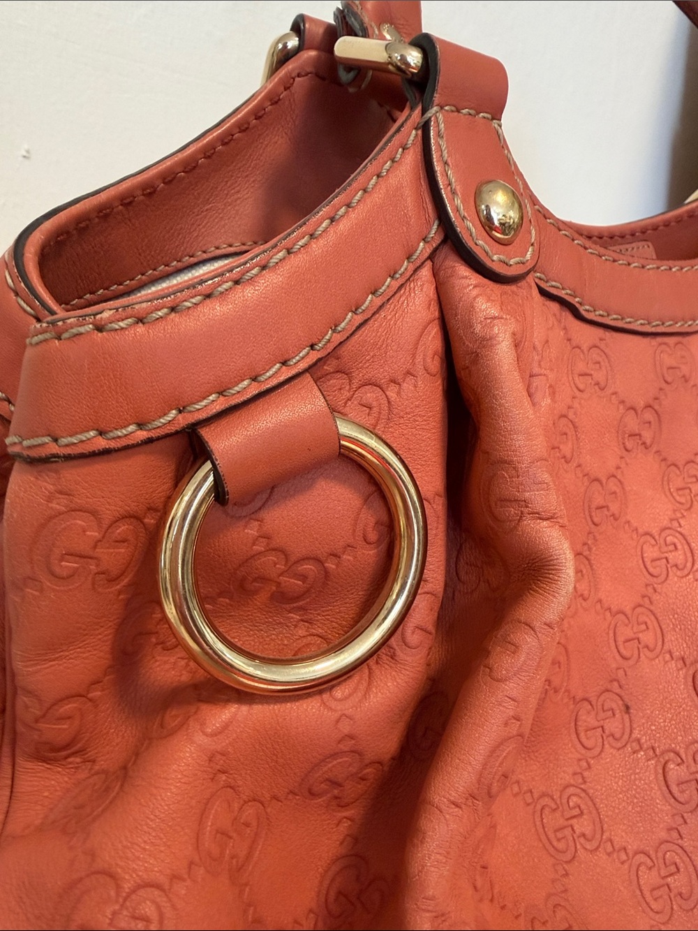 Gucci Medium Sukey Tote Pink Coral Guccissima Leather GG Bag - Picture 2 of 16